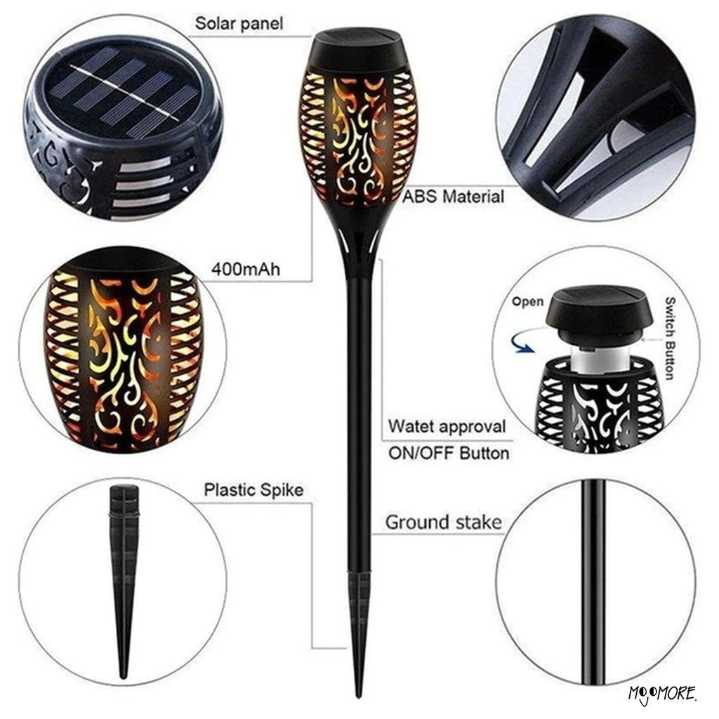 MOJOMORE Solar LED Lampu Halaman Deco Waterproof Pathway Light Outdoor Garden Lantern Powered Plug Yard Lawn Lamp 太阳能花园灯