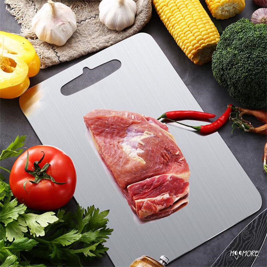 MOJOMORE SS316 Grade Stainless Steel Heavy Duty Cutting Board Chopping Board for Home Kitchen