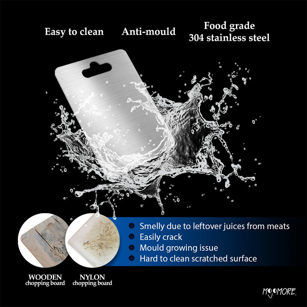 MOJOMORE SS316 Grade Stainless Steel Heavy Duty Cutting Board Chopping Board for Home Kitchen