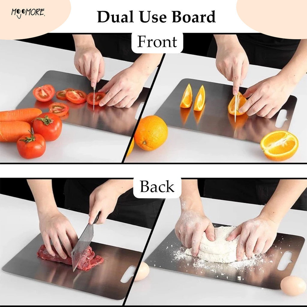 MOJOMORE SS316 Grade Stainless Steel Heavy Duty Cutting Board Chopping Board for Home Kitchen