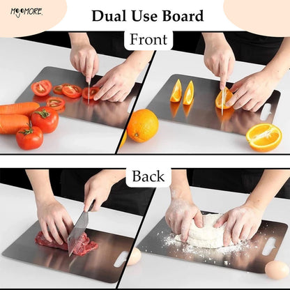 MOJOMORE SS316 Grade Stainless Steel Heavy Duty Cutting Board Chopping Board for Home Kitchen