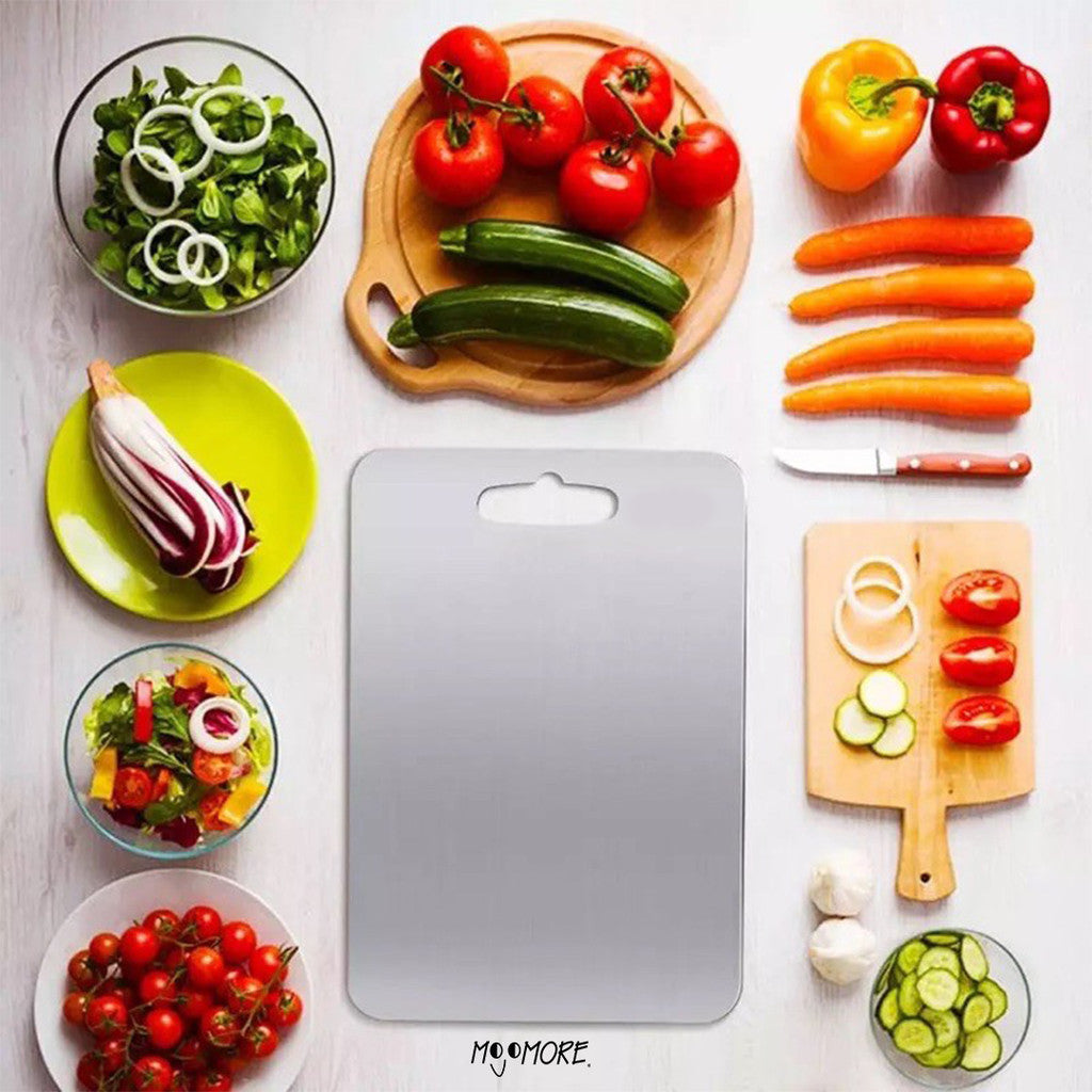 MOJOMORE SS316 Grade Stainless Steel Heavy Duty Cutting Board Chopping Board for Home Kitchen