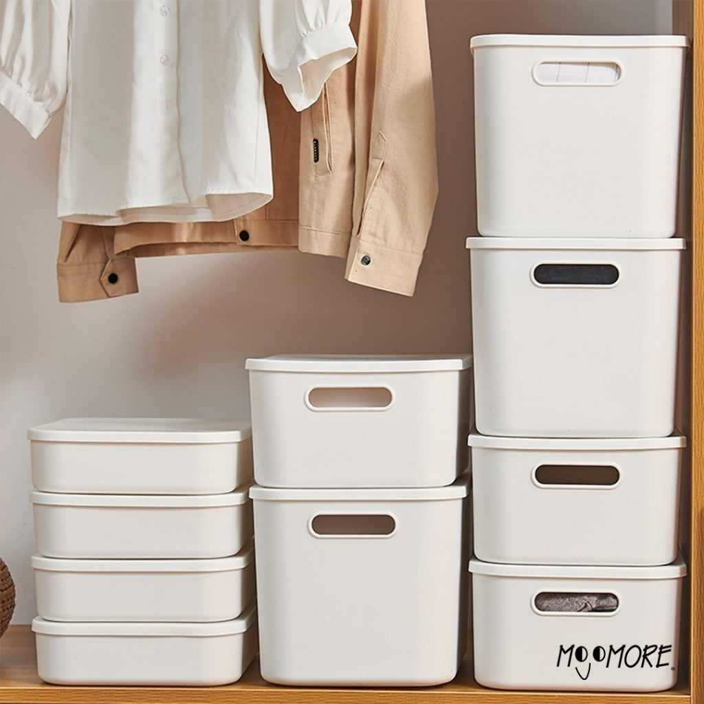Mojomore Storage Box Plastic Desktop Desk Muji Document Sundries Cosmetic Cabinet Organizer With Lid