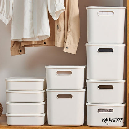 Mojomore Storage Box Plastic Desktop Desk Muji Document Sundries Cosmetic Cabinet Organizer With Lid