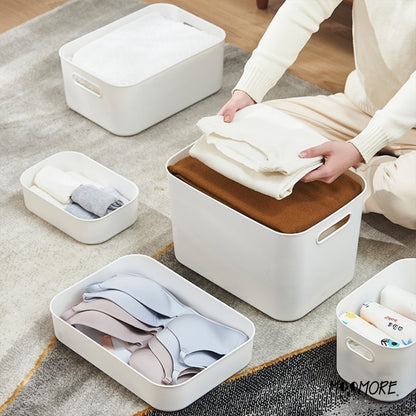 Mojomore Storage Box Plastic Desktop Desk Muji Document Sundries Cosmetic Cabinet Organizer With Lid