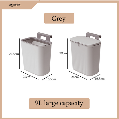 MOJOMORE Wall Mounted Trash Can Dustbin Hanging Kitchen Rubbish Bin Cabinet Door Floor Tong Sampah