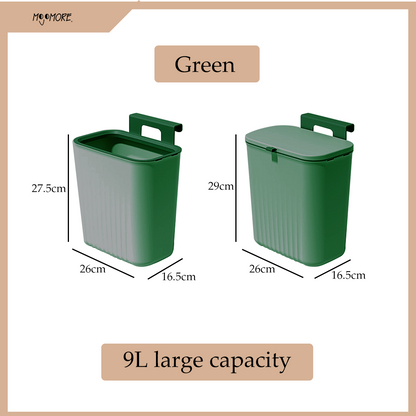 MOJOMORE Wall Mounted Trash Can Dustbin Hanging Kitchen Rubbish Bin Cabinet Door Floor Tong Sampah