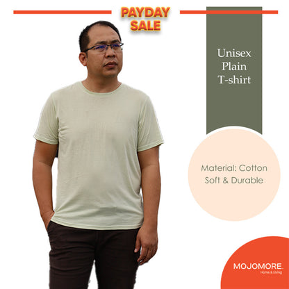 [S-3XL] 40KG-130KG MOJOMORE Green Plus Size T Shirt Plain Oversized Kosong 100% Cotton 170GSM Unisex  Baju Man Women