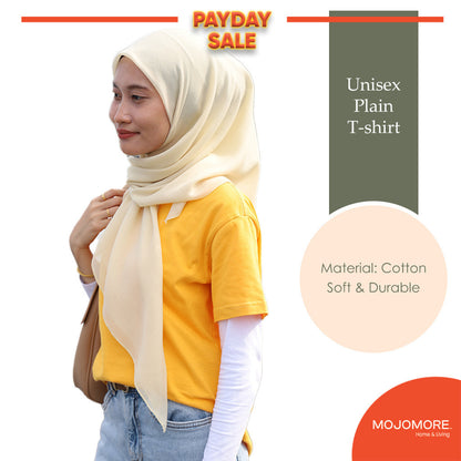 [S-3XL] 40KG-130KG MOJOMORE Orange Plus Size T Shirt Plain Oversized Kosong 100% Cotton 170GSM Unisex  Baju Man Women