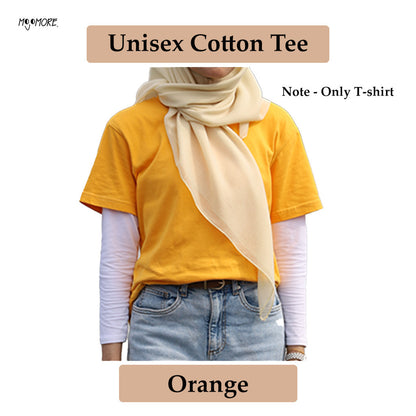 [S-3XL] 40KG-130KG MOJOMORE Orange Plus Size T Shirt Plain Oversized Kosong 100% Cotton 170GSM Unisex  Baju Man Women