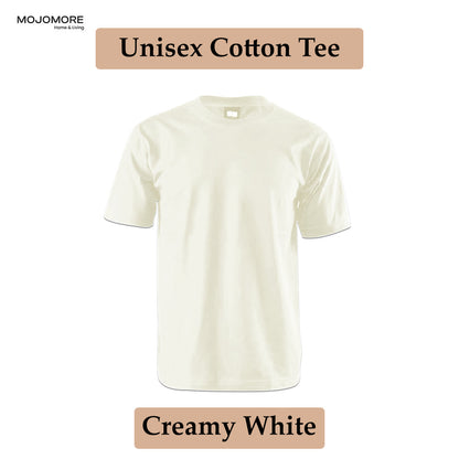 MOJOMORE Creamy White Plus Size T Shirt Plain Oversized Kosong 100% Cotton 170GSM Unisex  Baju Man Women