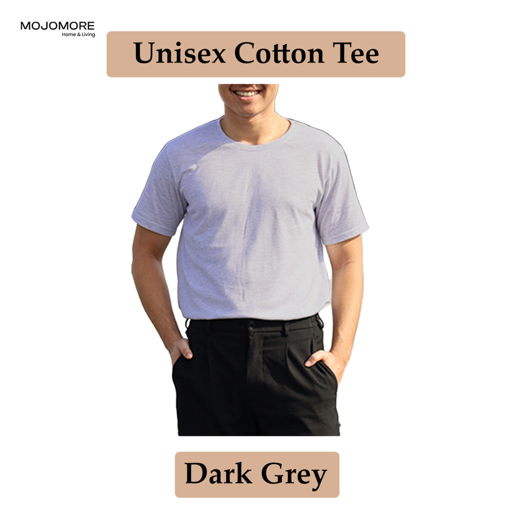 MOJOMORE Dark Grey Plus Size T Shirt Plain Oversized Kosong 100% Cotton 170GSM Unisex  Baju Man Women