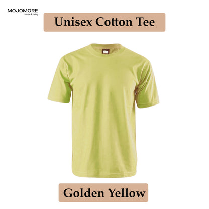 MOJOMORE Golden Yellow Plus Size T Shirt Plain Oversized Kosong 100% Cotton 170GSM Unisex  Baju Man Women