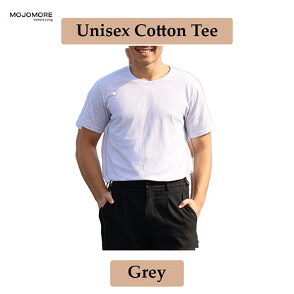 MOJOMORE Grey Plus Size T Shirt Plain Oversized Kosong 100% Cotton 170GSM Unisex  Baju Man Women