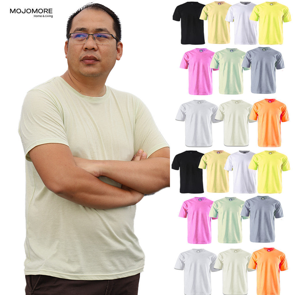 MOJOMORE White Plus Size T Shirt Plain Oversized Kosong 100% Cotton 170GSM Unisex  Baju Man Women