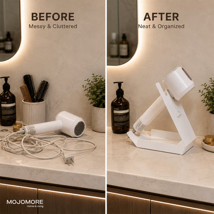 MOJOMORE Desktop Standing Hair Dryer Holder | Hands-Free Hair Straightener | Curling Iron Stand