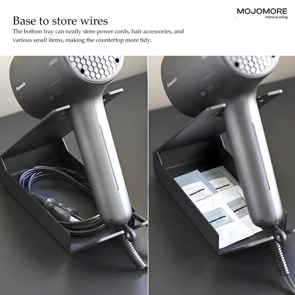 MOJOMORE Desktop Standing Hair Dryer Holder | Hands-Free Hair Straightener | Curling Iron Stand