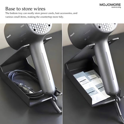MOJOMORE Desktop Standing Hair Dryer Holder | Hands-Free Hair Straightener | Curling Iron Stand