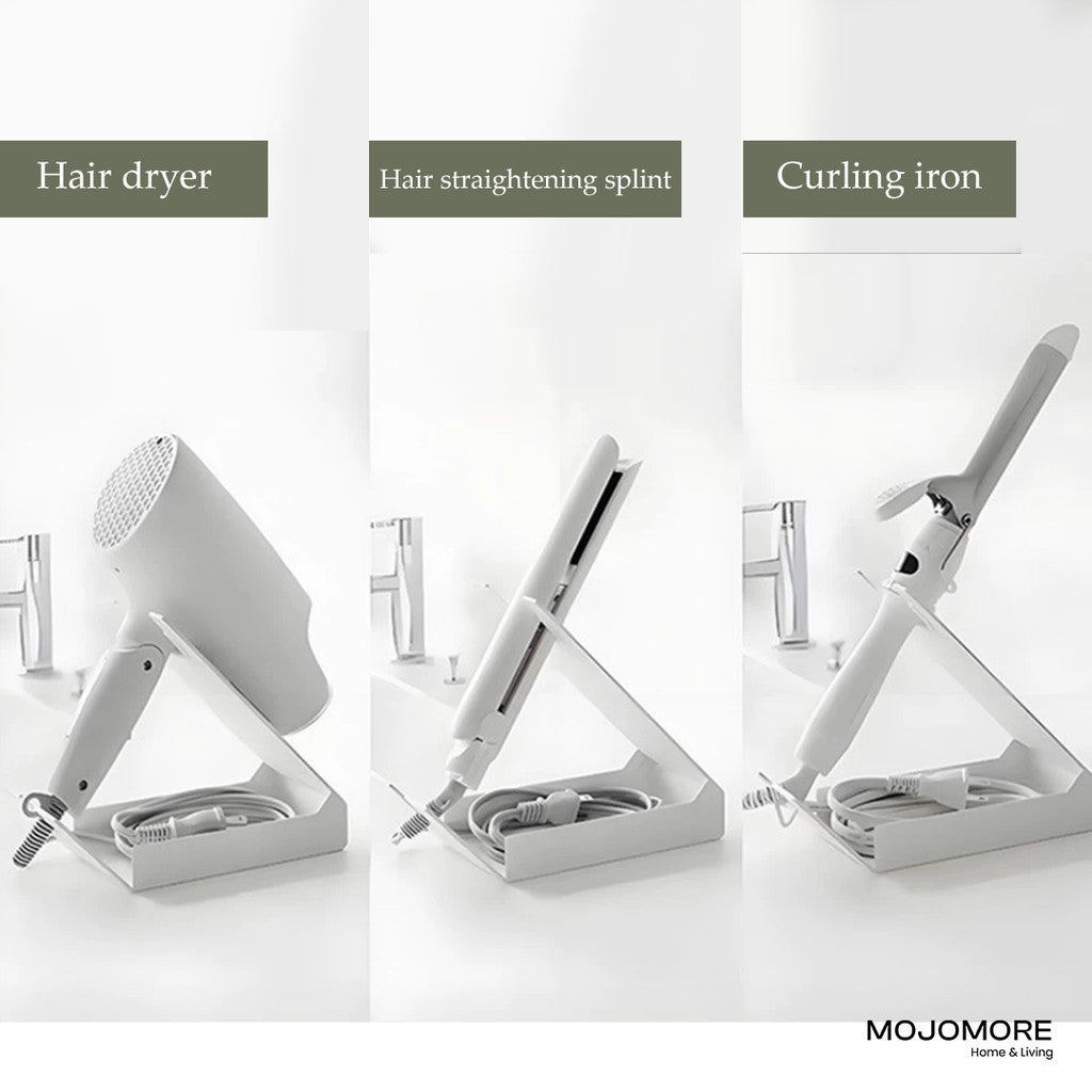 MOJOMORE Desktop Standing Hair Dryer Holder | Hands-Free Hair Straightener | Curling Iron Stand