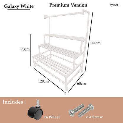 Mojomore 3 Tier Flower Rack Plant Rack Steel Outdoor Pots Garden Rak Pasu Bunga Outdoor Rak Bertingkat