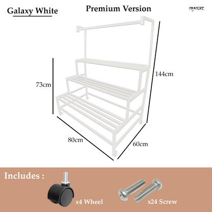 Mojomore 3 Tier Flower Rack Plant Rack Steel Outdoor Pots Garden Rak Pasu Bunga Outdoor Rak Bertingkat