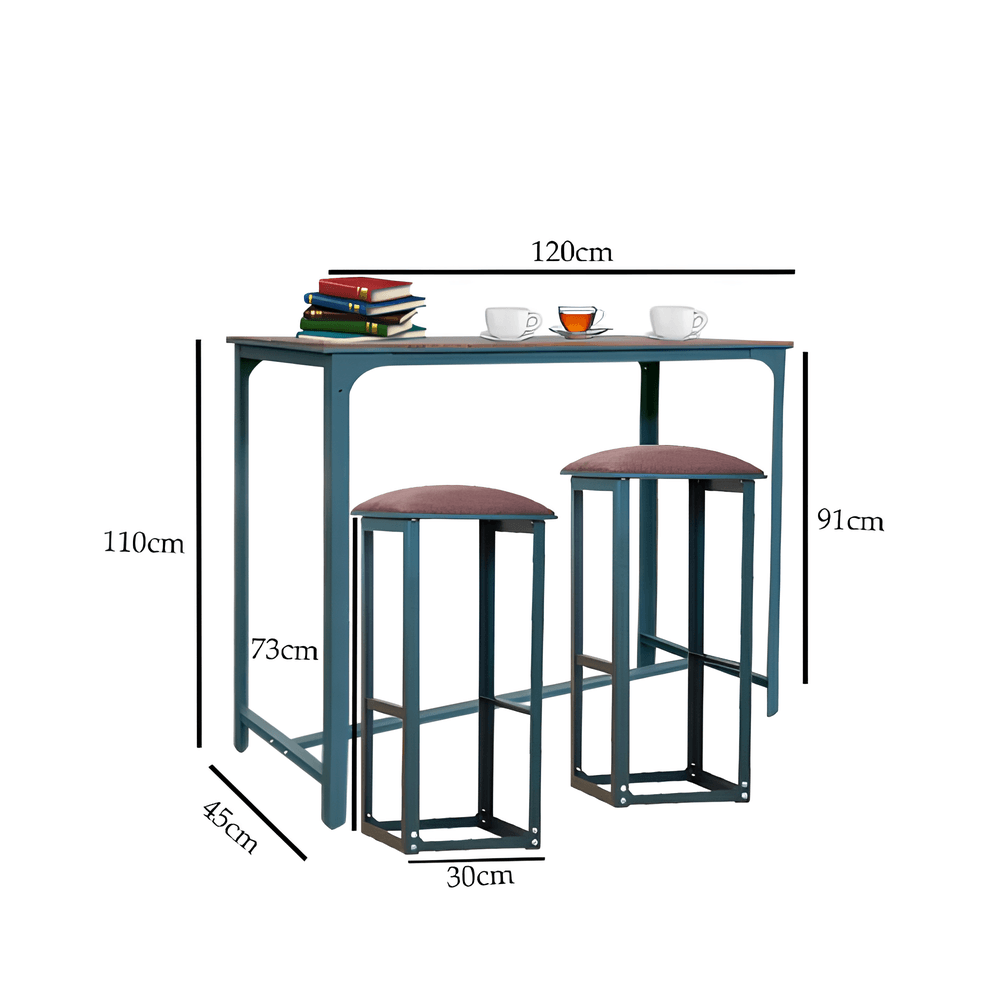 Bar Table with 2 Units High Bar Stool Set - Mojomore