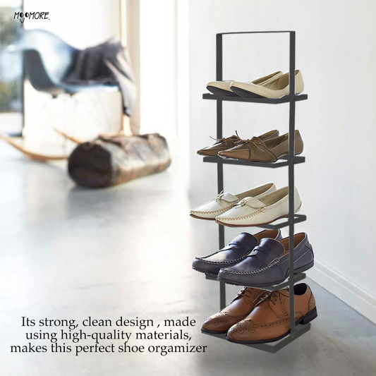 Mojomore Stylish Simple Vertical Iron Shoe Rack Pair Shoe Storage Rack Narrow Multi-Layer Single Row Shoe Rack