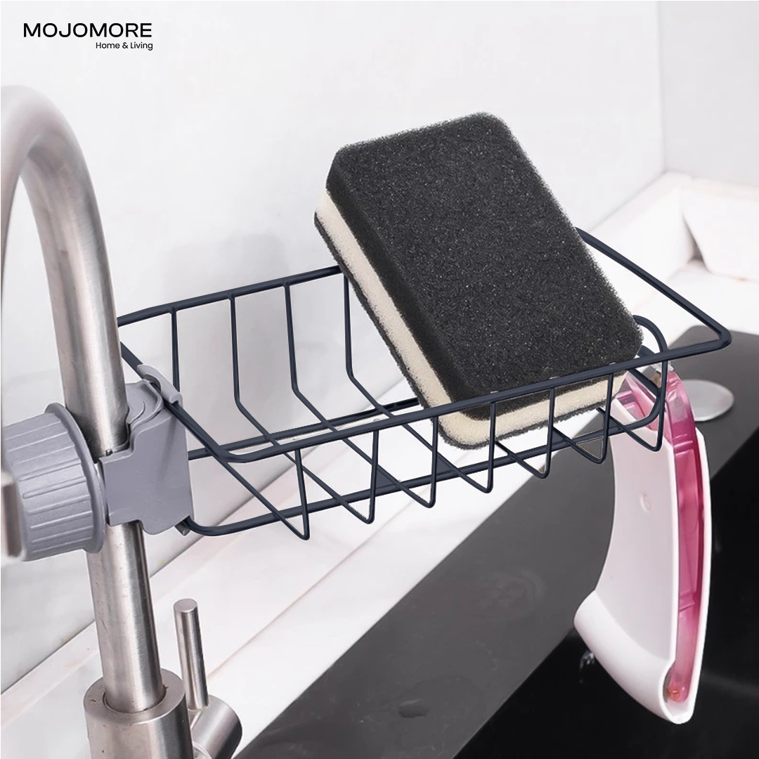 MOJOMORE Strong Faucet Kitchen Sink Sponge Dishwasher Soap Holder Kitchenware Drainer Rak Dapur