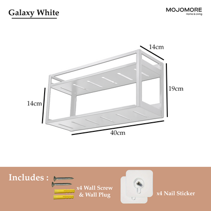 MOJOMORE Bathroom Towel Storage Rack Wall Mounted Bathroom Towel Holder with Shelf & Storage Basket