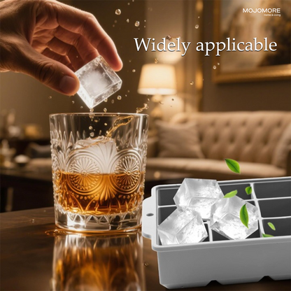 MOJOMORE Silicone Ice Maker 15 Holes Large Ice Cube Mold Jelly Mold Ice Cube Tray With Lid Bekas Ais Batu