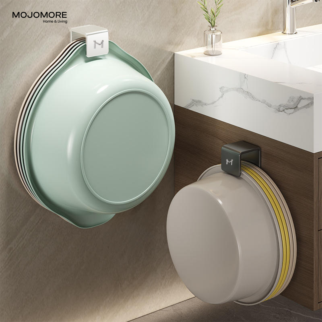 MOJOMORE Bathroom Basin Hook, with Gel Space Saving Wall Hangers Hooks, Sticky Stainless Steel Wall-mounted