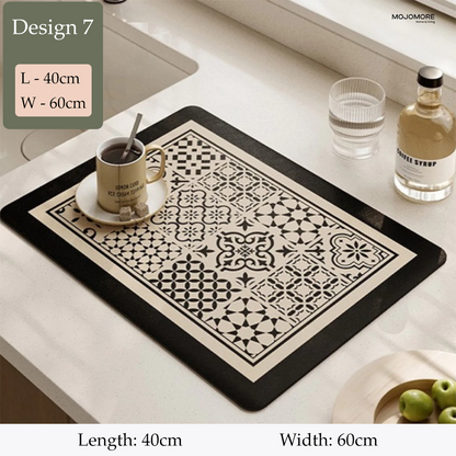MOJOMORE 30x40/40x60/50x60 Anti Slip Kitchen Absorbent Mat Drying Pad Table Sink Dining Alas Pinggan Mej