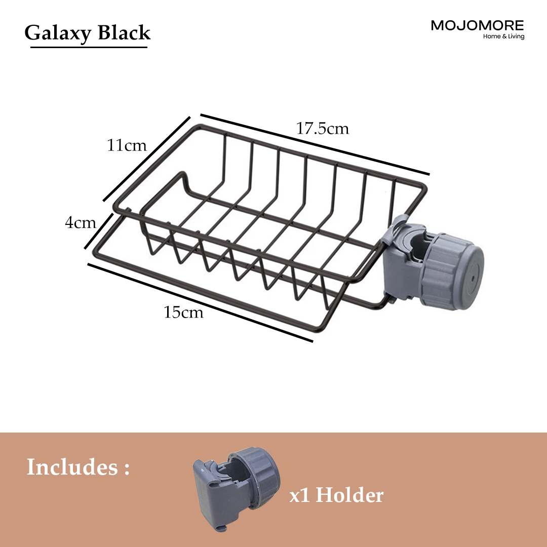 MOJOMORE Strong Faucet Kitchen Sink Sponge Dishwasher Soap Holder Kitchenware Drainer Rak Dapur