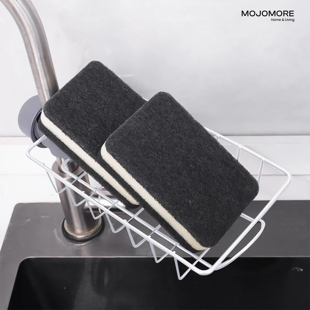 MOJOMORE Strong Faucet Kitchen Sink Sponge Dishwasher Soap Holder Kitchenware Drainer Rak Dapur