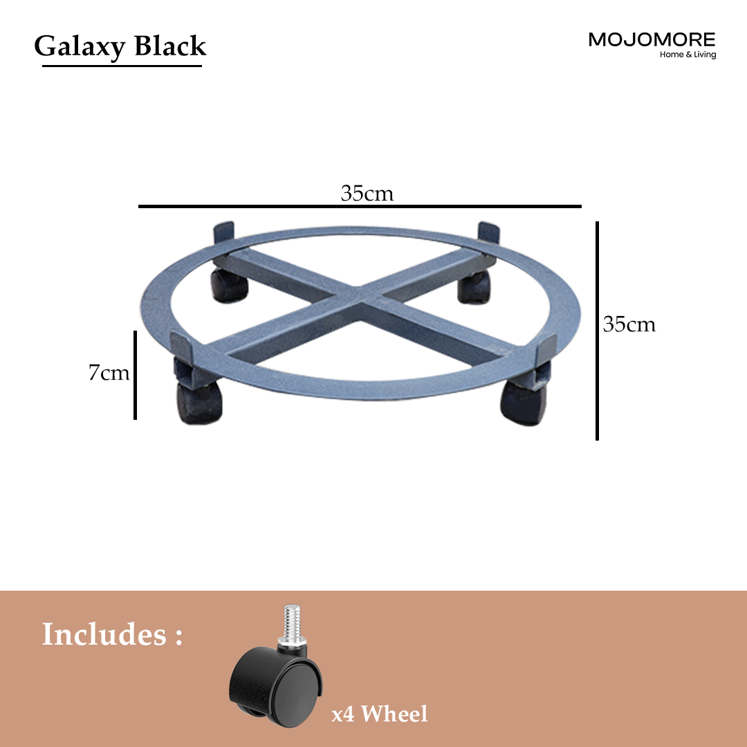 MOJOMORE Heavy Duty 4 Wheel Iron Gas Tank Roller | Metal Gas Stand | Gas Trolley | Roda Tong Gas