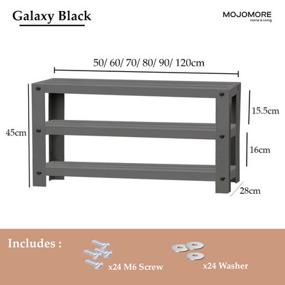 MOJOMORE 50CM-120CM Tahan Karat Anti Rust Bench Chair Long Metal Garden Shoe Bench Kerusi Besi