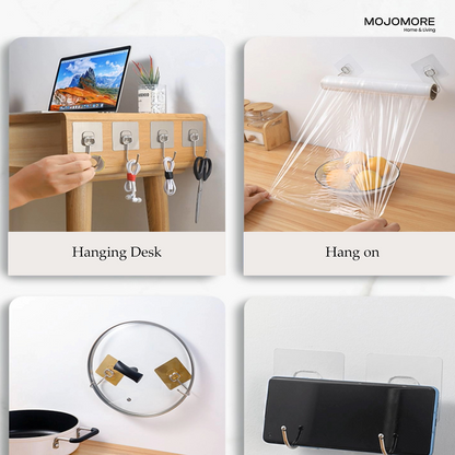 Mojomore Wall Hooks Seamless Screw, No-Punch Strong Adhesive Hook Screws ,Kitchen Bathroom Brackets Fixed Nail,Reusable