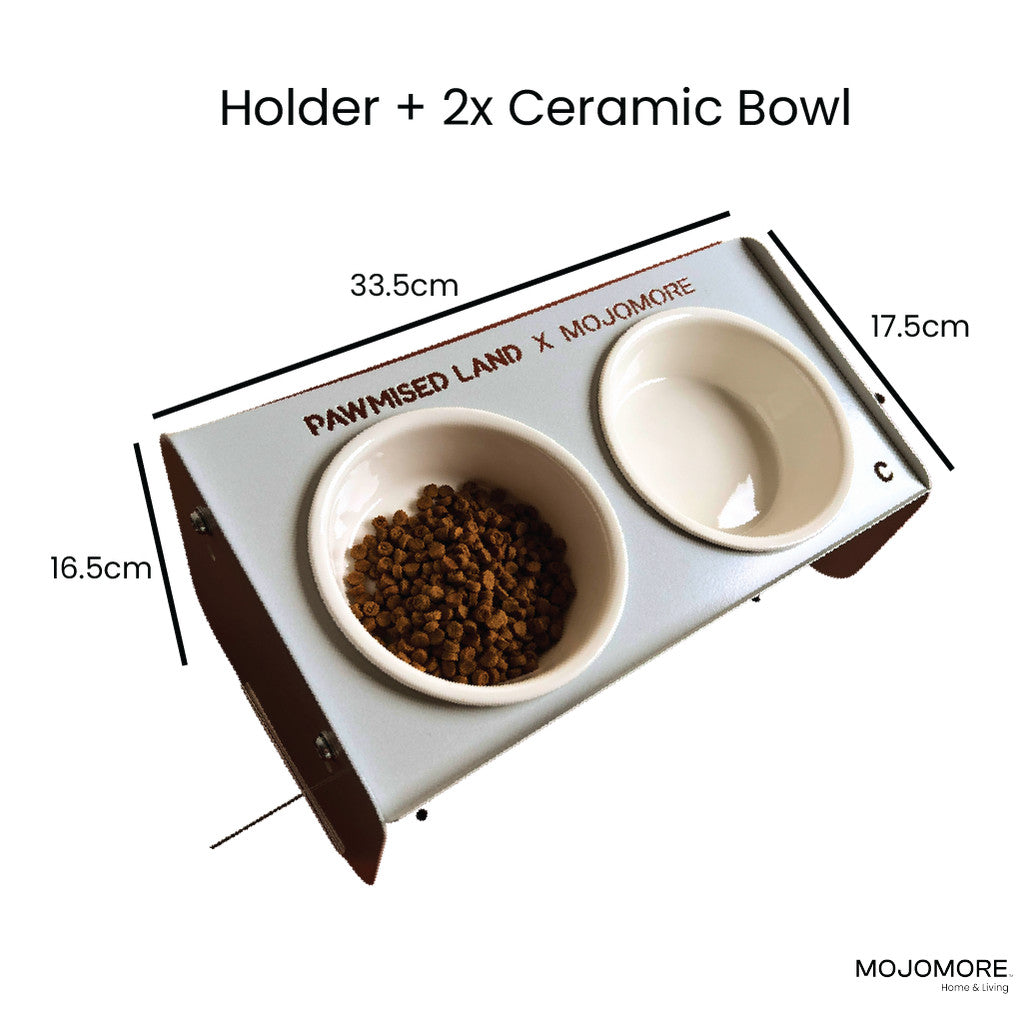 MOJOMORE Stainless steel pet bowl Mangkuk Kucing Cat high bowl with stand Neck protection Easy to Clean
