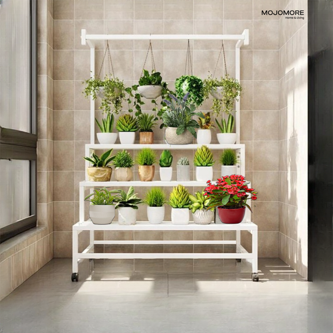 Mojomore 3 Tier Flower Rack Plant Rack Steel Outdoor Pots Garden Rak Pasu Bunga Outdoor Rak Bertingkat