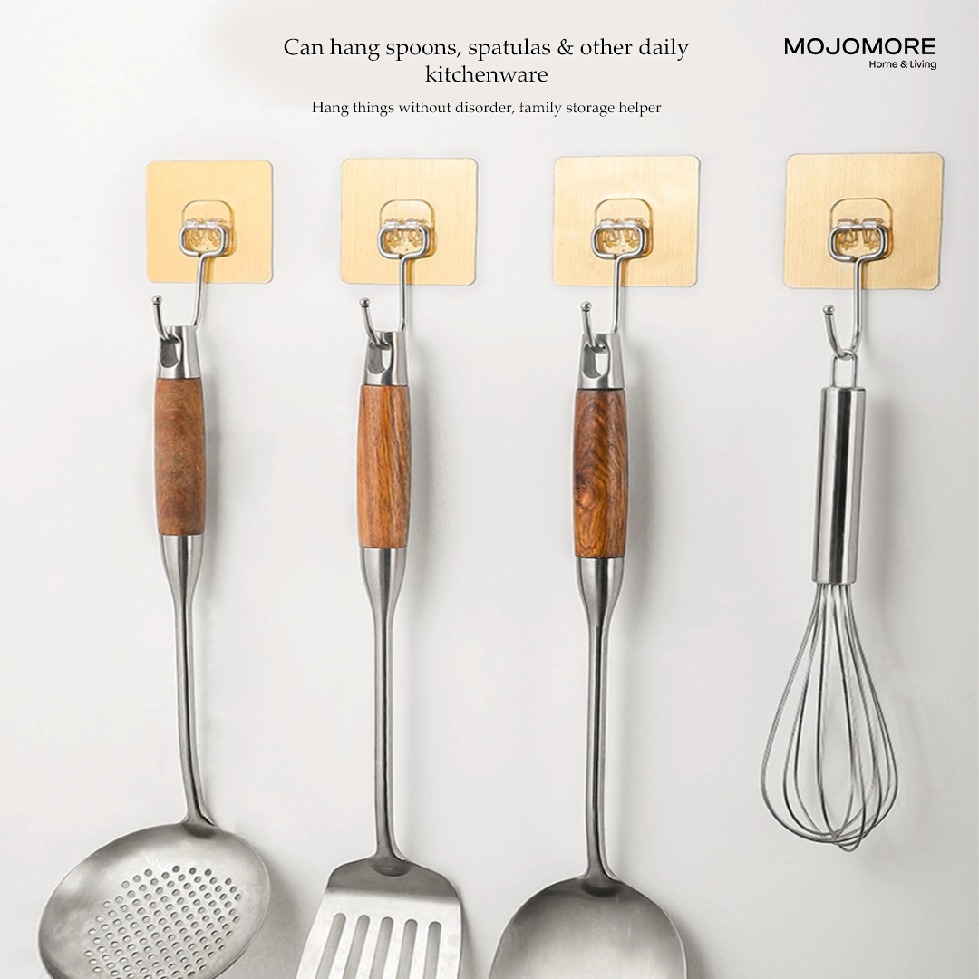 Mojomore Wall Hooks Seamless Screw, No-Punch Strong Adhesive Hook Screws ,Kitchen Bathroom Brackets Fixed Nail,Reusable