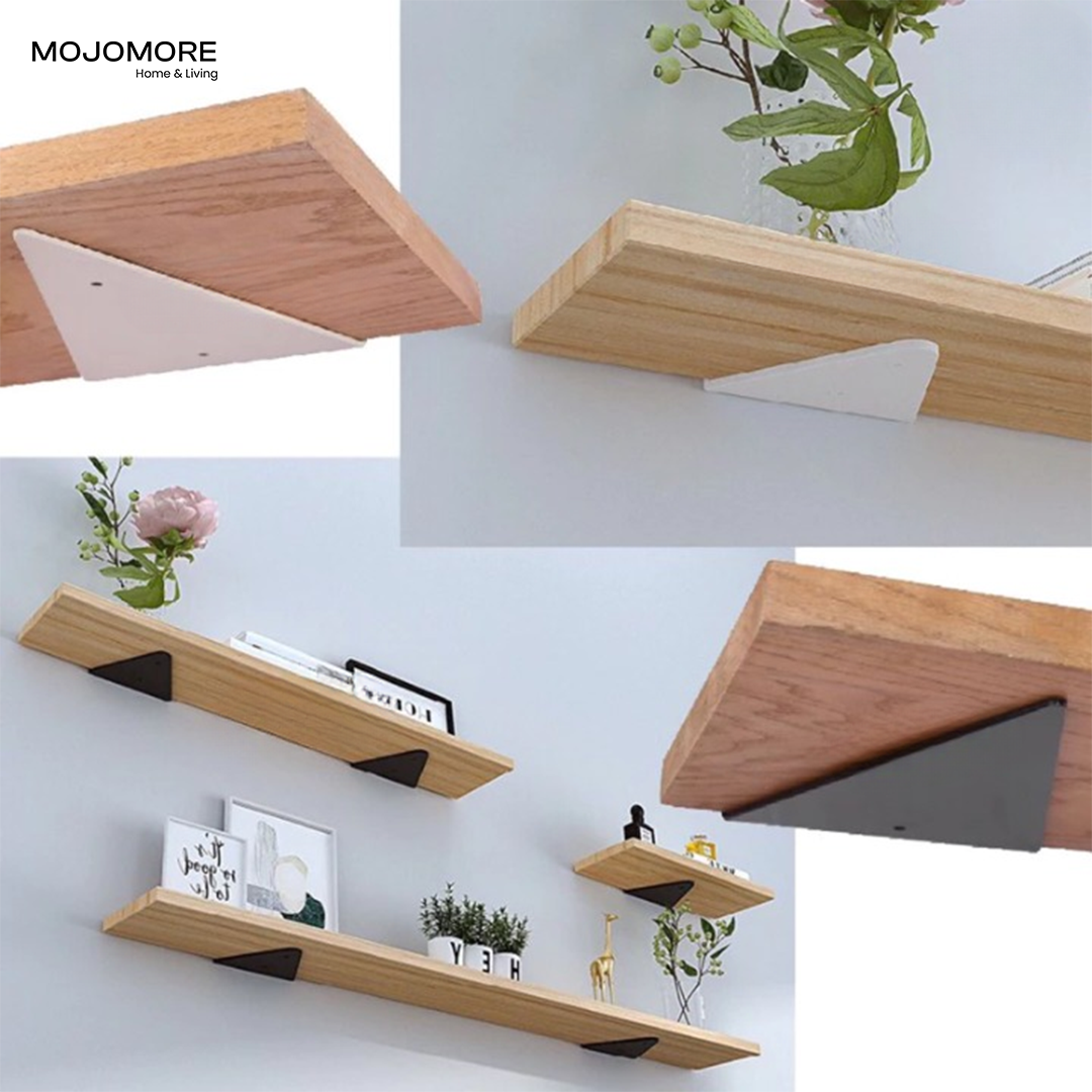 MOJOMORE Triangle L Bracket Bee Style Solid Classic L Shelf Bracket Mounted Shelve DIY Board Wood