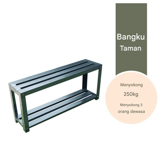 MOJOMORE 50CM-120CM Tahan Karat Anti Rust Bench Chair Long Metal Garden Shoe Bench Kerusi Besi