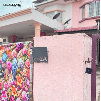 MOJOMORE (Solar + LED) Modern Solar House Number & Address Sign Plate Tanda Rumah