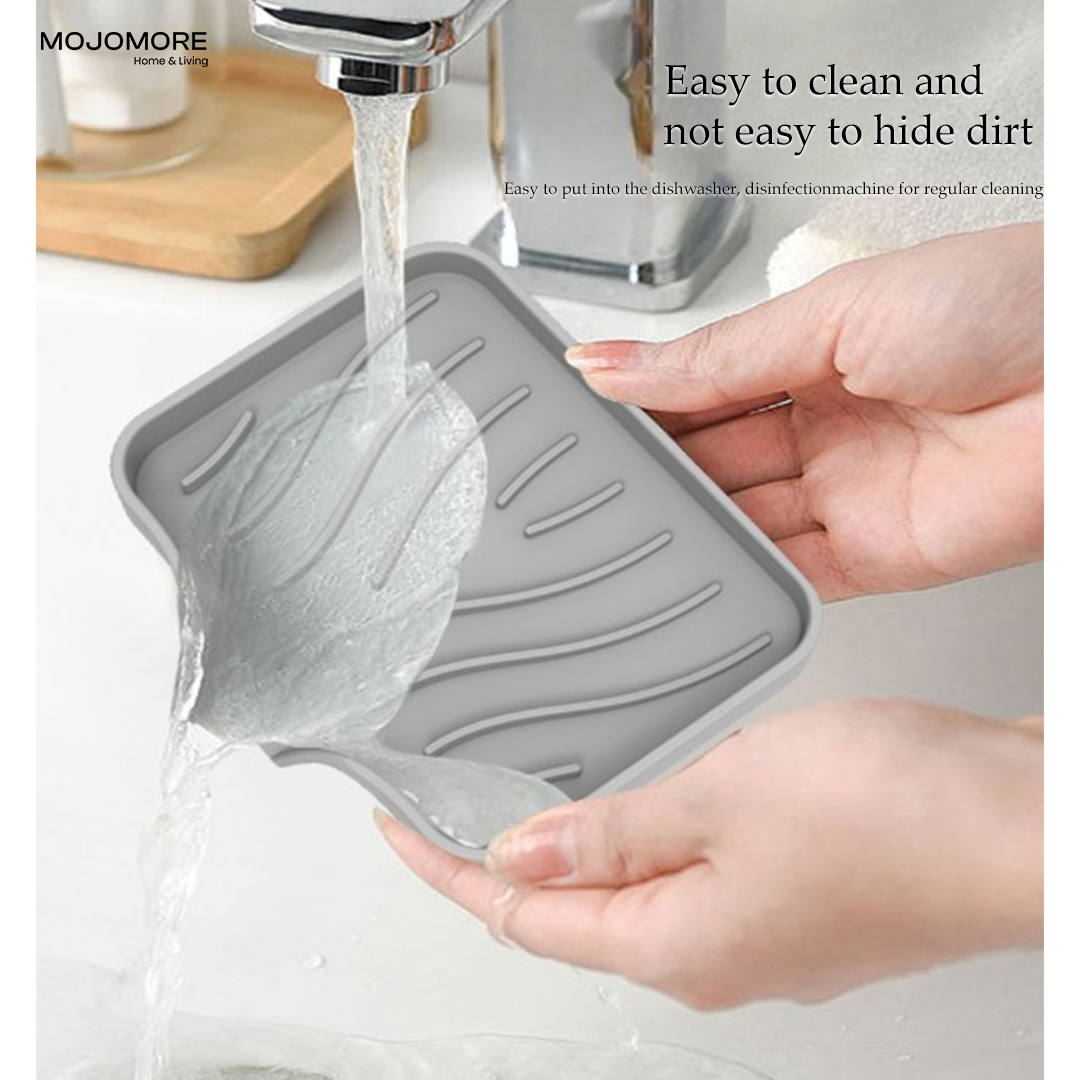 MOJOMORE Soap Holders Dishes for Bar Soap Sponge Holder Kitchen Sink Silicone Sponge holder