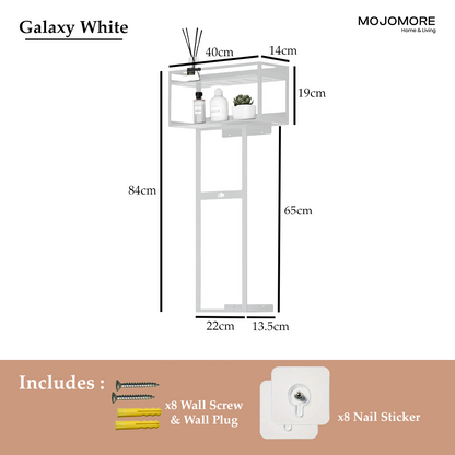 MOJOMORE Bathroom Towel Storage Rack Wall Mounted Bathroom Towel Holder with Shelf & Storage Basket