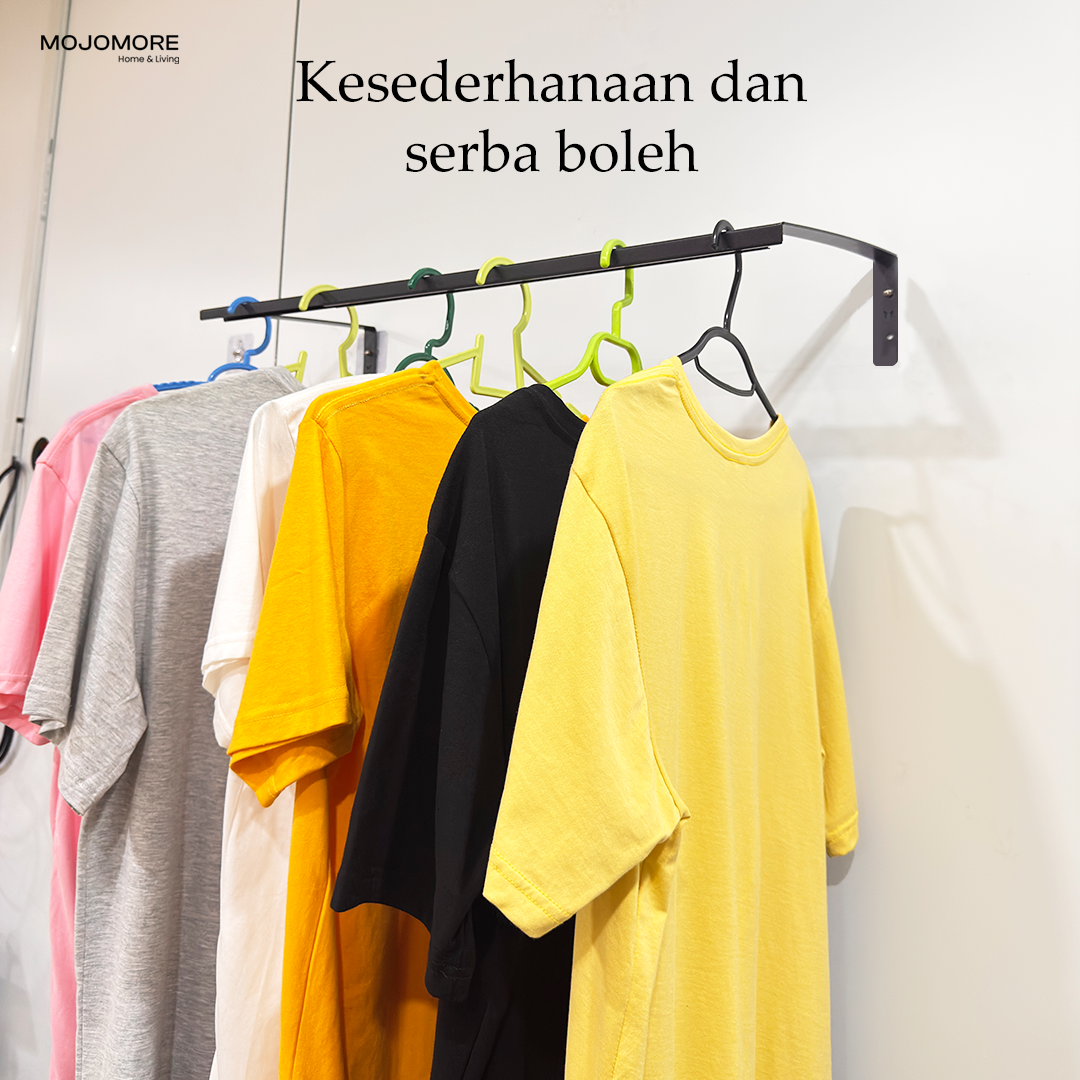 MOJOMORE Clothes Bar Clothing Stainer Besi Gantung Baju Sangkut Baju Penyangkut Wall Mounted Clothes Bar
