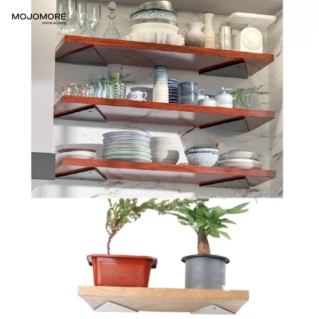 MOJOMORE Triangle L Bracket Bee Style Solid Classic L Shelf Bracket Mounted Shelve DIY Board Wood