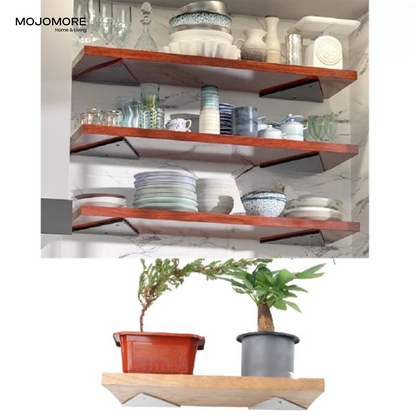 MOJOMORE Triangle L Bracket Bee Style Solid Classic L Shelf Bracket Mounted Shelve DIY Board Wood