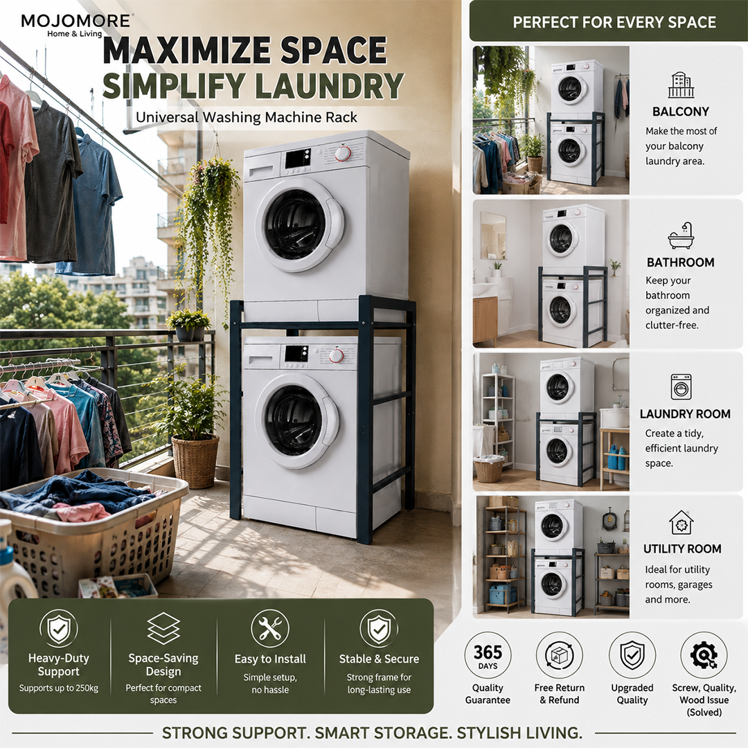MOJOMORE Washing Drum Floor Machine Rak Dishwasher Microwave Oven Dryer Storage Shelf rak mesin basuh
