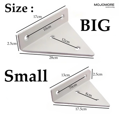 MOJOMORE Triangle L Bracket Bee Style Solid Classic L Shelf Bracket Mounted Shelve DIY Board Wood